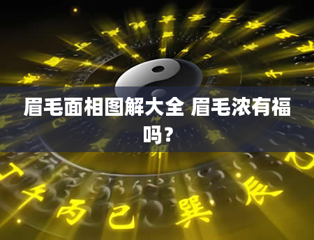 眉毛面相图解大全 眉毛浓有福吗？