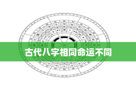 古代八字相同命运不同