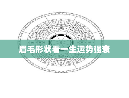眉毛形状看一生运势强衰