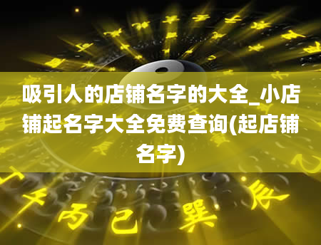 吸引人的店铺名字的大全_小店铺起名字大全免费查询(起店铺名字)