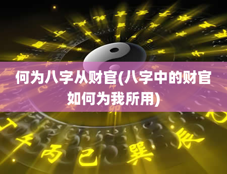 何为八字从财官(八字中的财官如何为我所用)