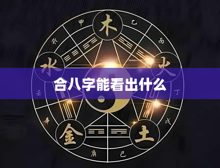 合八字能看出什么