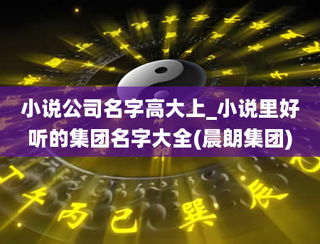 小说公司名字高大上_小说里好听的集团名字大全(晨朗集团)