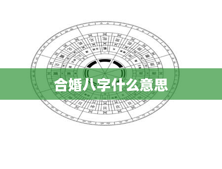 合婚八字什么意思