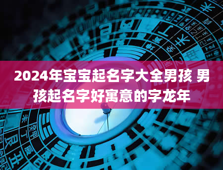 2024年宝宝起名字大全男孩 男孩起名字好寓意的字龙年