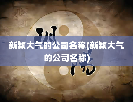 新颖大气的公司名称(新颖大气的公司名称)