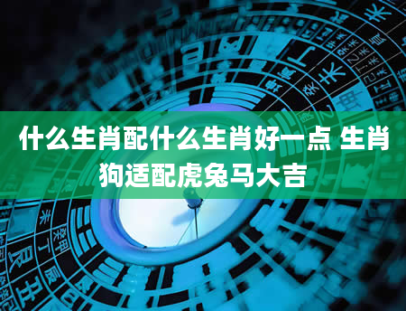 什么生肖配什么生肖好一点 生肖狗适配虎兔马大吉