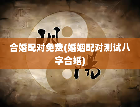 合婚配对免费(婚姻配对测试八字合婚)