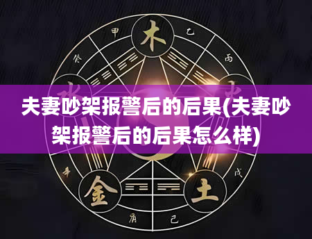 夫妻吵架报警后的后果(夫妻吵架报警后的后果怎么样)