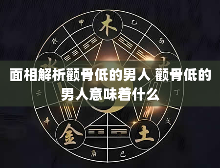 面相解析颧骨低的男人 颧骨低的男人意味着什么