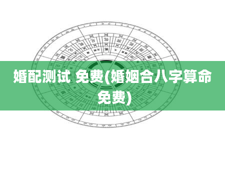 婚配测试 免费(婚姻合八字算命 免费)