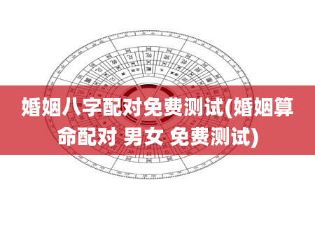 婚姻八字配对免费测试(婚姻算命配对 男女 免费测试)
