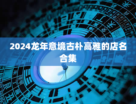 2024龙年意境古朴高雅的店名合集