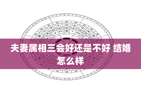夫妻属相三会好还是不好 结婚怎么样