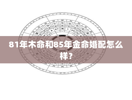 81年木命和85年金命婚配怎么样？