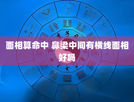 面相算命中 鼻梁中间有横线面相好吗