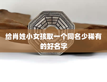 给肖姓小女孩取一个同名少稀有的好名字