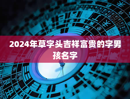 2024年草字头吉祥富贵的字男孩名字