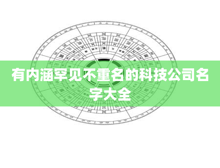 有内涵罕见不重名的科技公司名字大全