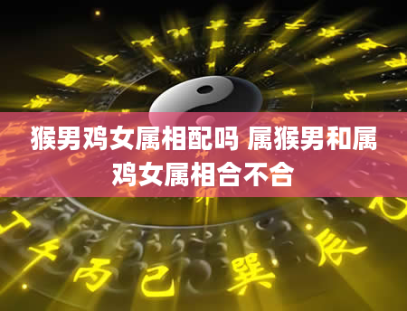 猴男鸡女属相配吗 属猴男和属鸡女属相合不合