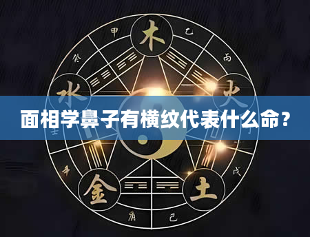 面相学鼻子有横纹代表什么命？