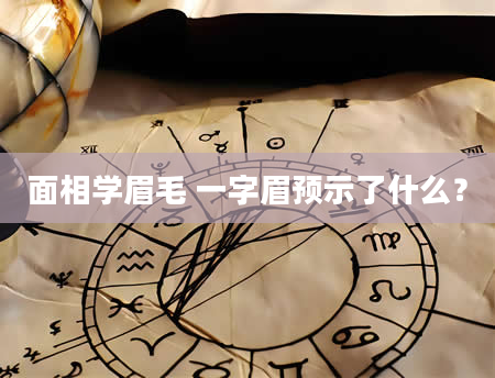 面相学眉毛 一字眉预示了什么？