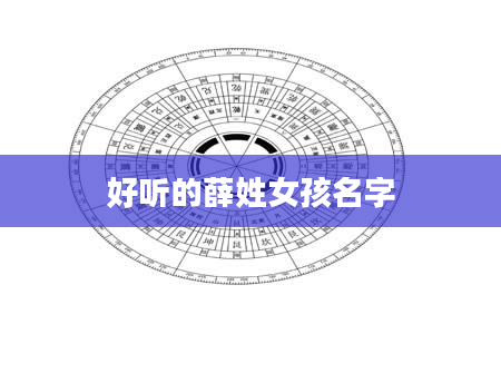 好听的薛姓女孩名字