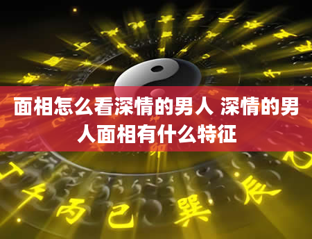 面相怎么看深情的男人 深情的男人面相有什么特征