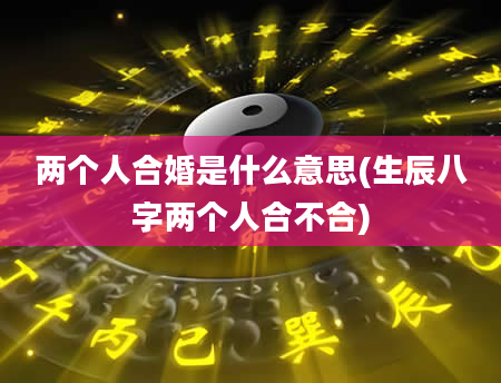 两个人合婚是什么意思(生辰八字两个人合不合)