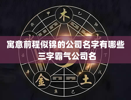 寓意前程似锦的公司名字有哪些 三字霸气公司名
