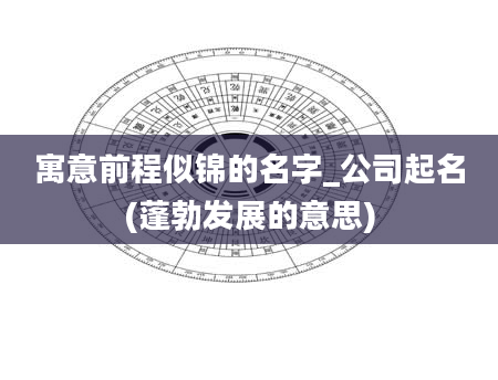 寓意前程似锦的名字_公司起名(蓬勃发展的意思)