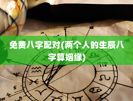 免费八字配对(两个人的生辰八字算姻缘)