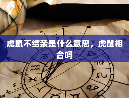 虎鼠不结亲是什么意思，虎鼠相合吗