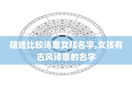 胡姓比较诗意女孩名字,女孩有古风诗意的名字