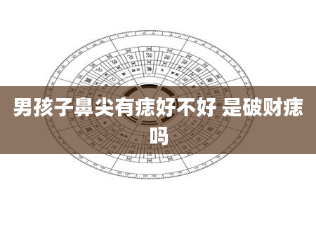 男孩子鼻尖有痣好不好 是破财痣吗