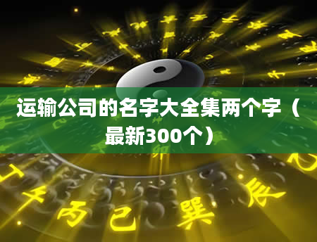 运输公司的名字大全集两个字（最新300个）