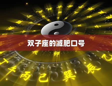 双子座的减肥口号
