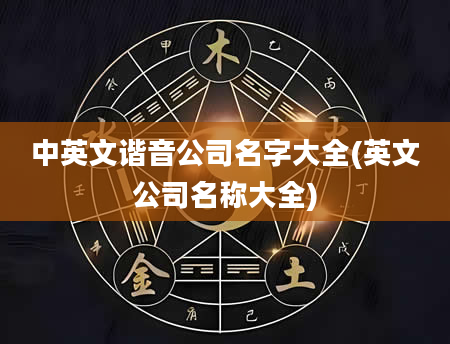 中英文谐音公司名字大全(英文公司名称大全)
