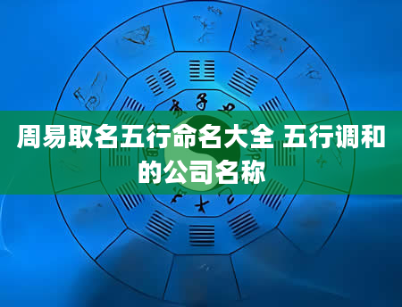 周易取名五行命名大全 五行调和的公司名称