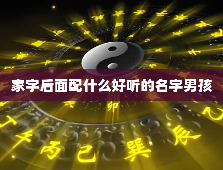 家字后面配什么好听的名字男孩