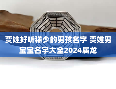 贾姓好听稀少的男孩名字 贾姓男宝宝名字大全2024属龙