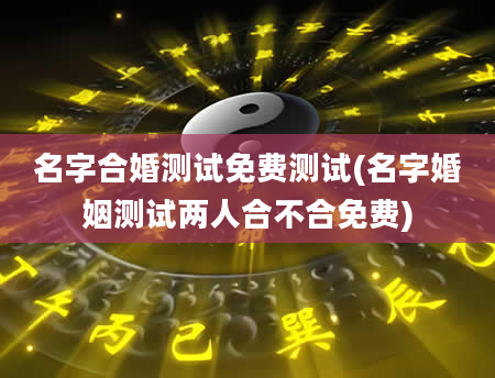 名字合婚测试免费测试(名字婚姻测试两人合不合免费)