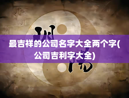 最吉祥的公司名字大全两个字(公司吉利字大全)