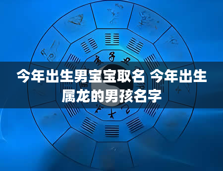 今年出生男宝宝取名 今年出生属龙的男孩名字