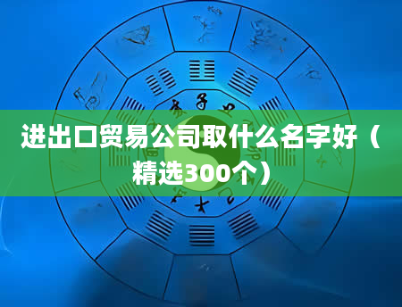 进出口贸易公司取什么名字好（精选300个）