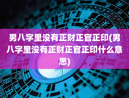 男八字里没有正财正官正印(男八字里没有正财正官正印什么意思)