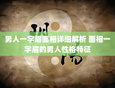 男人一字眉面相详细解析 面相一字眉的男人性格特征