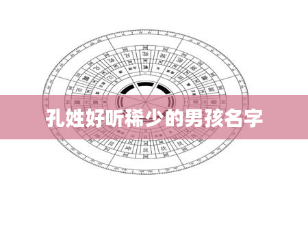 孔姓好听稀少的男孩名字