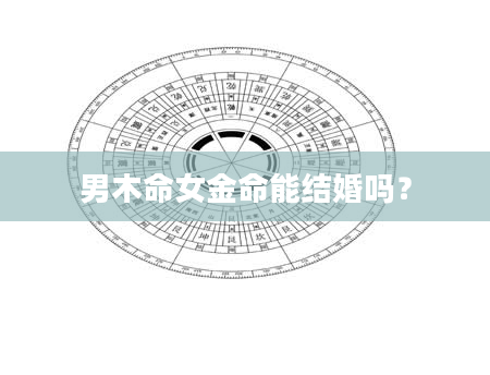 男木命女金命能结婚吗？