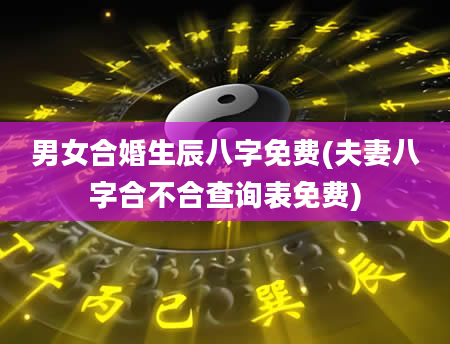 男女合婚生辰八字免费(夫妻八字合不合查询表免费)